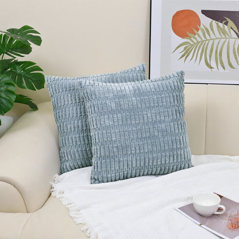 Corduroy Decorative Throw Pillow Covers Soft Boho Striped Modern Farmhouse Christmas Home Decor For Sofa Living Room Couch Bed